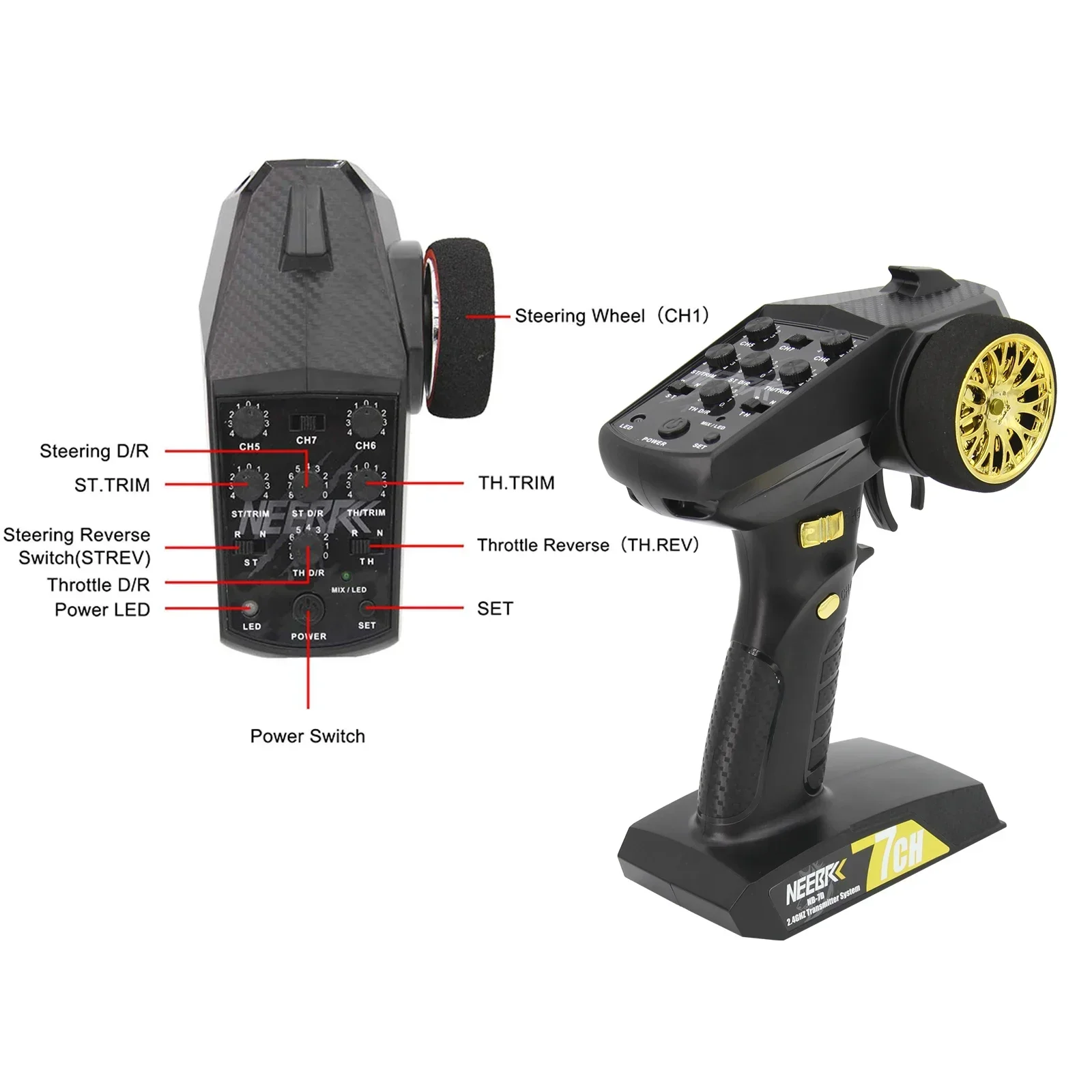 NEEBRC 7CH 2.4Ghz Radio System - Radio Transmitter 2.4Ghz ulasan dan harga