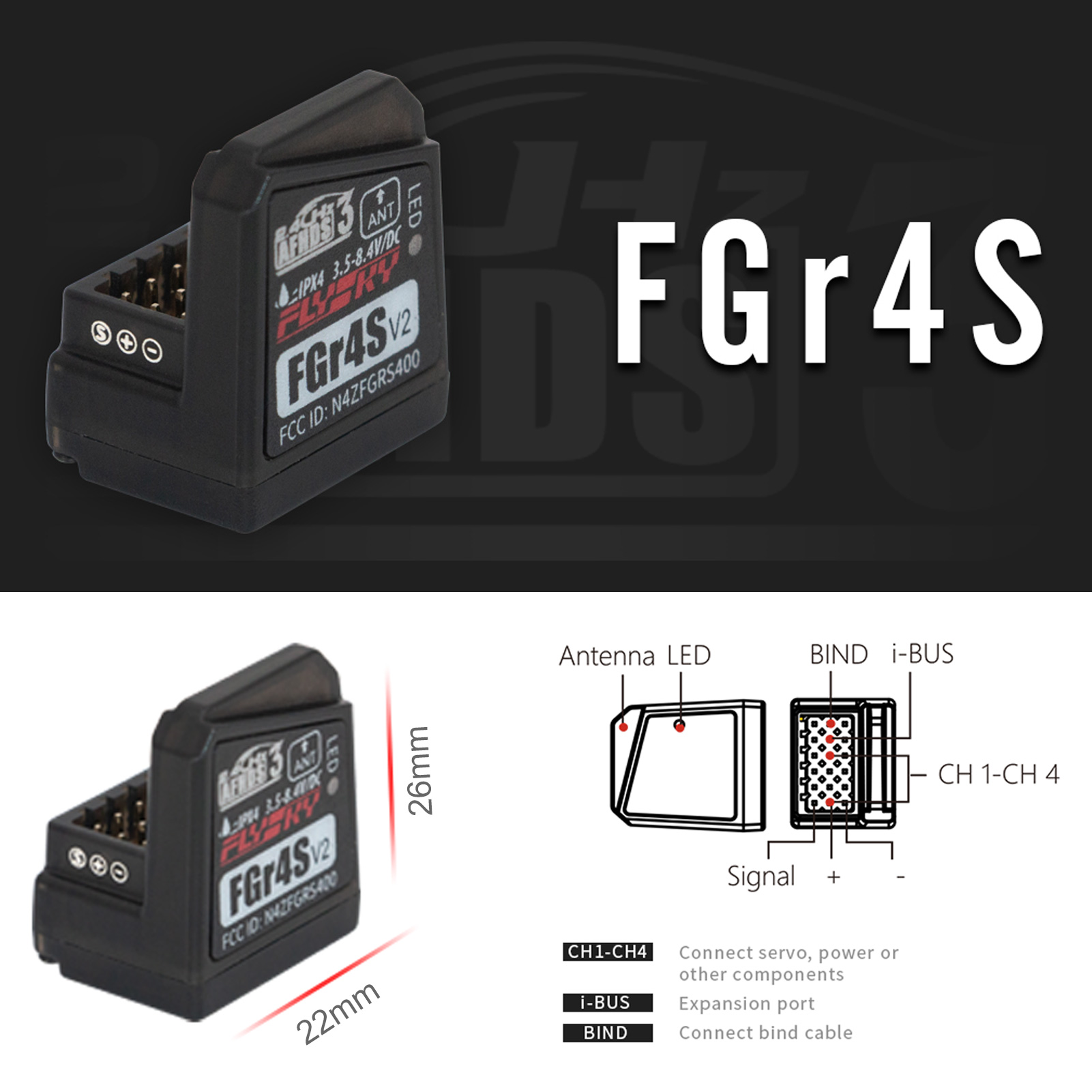 Flysky FGR4S V2 Receiver AFHDS - Flysky Transmitter ulasan dan harga