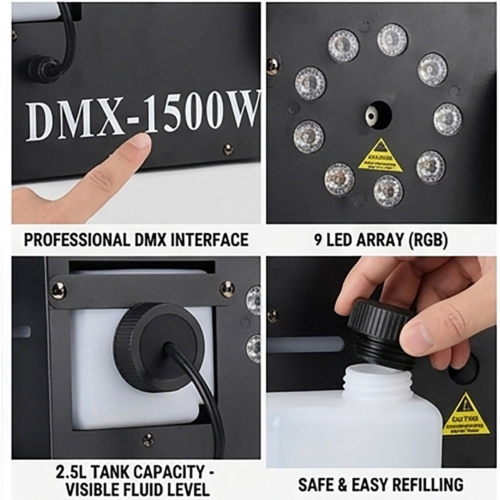 1500W Fog Smoke Machine RGB 9X - Smoke Stopper ulasan dan harga